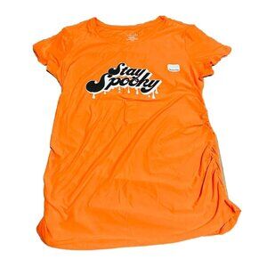 Womens Medium Halloween Maternity Shirt “Stay Spooky” Orange & Black